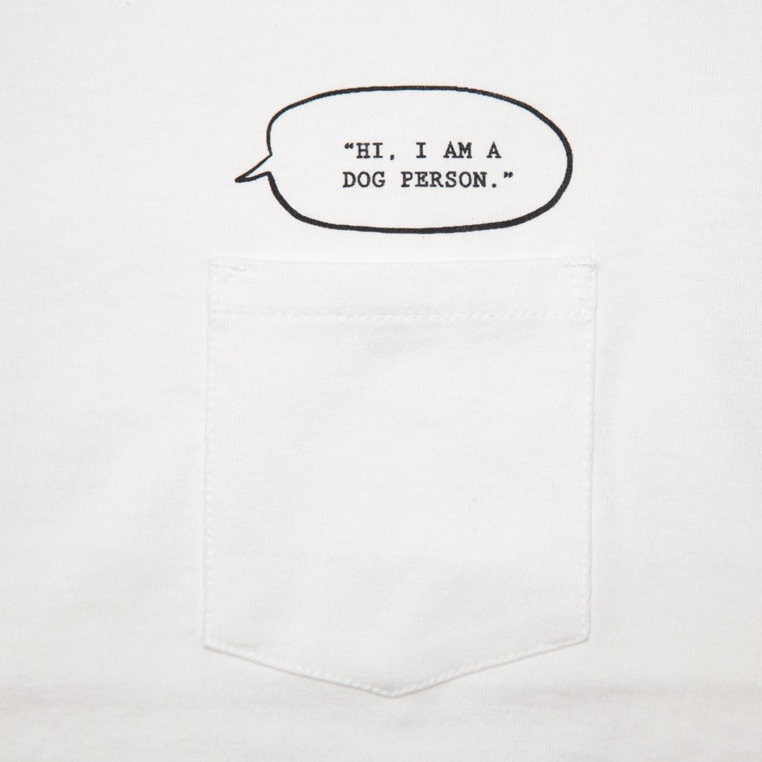 I'm a dog sect. I am a Dog person. Pocket T-shirt Unisex S ~ XL size Tcollector - 女装 T 恤 - 棉 白色