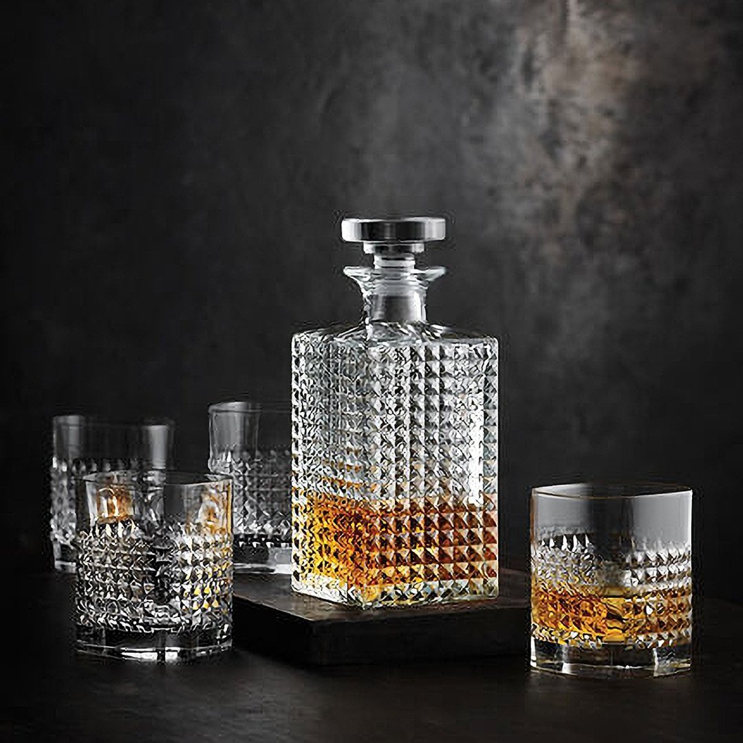 意大利 Luigi bormioli ELIXIR 威士忌礼盒组(1壶4杯) - 酒杯/酒器 - 玻璃 白色