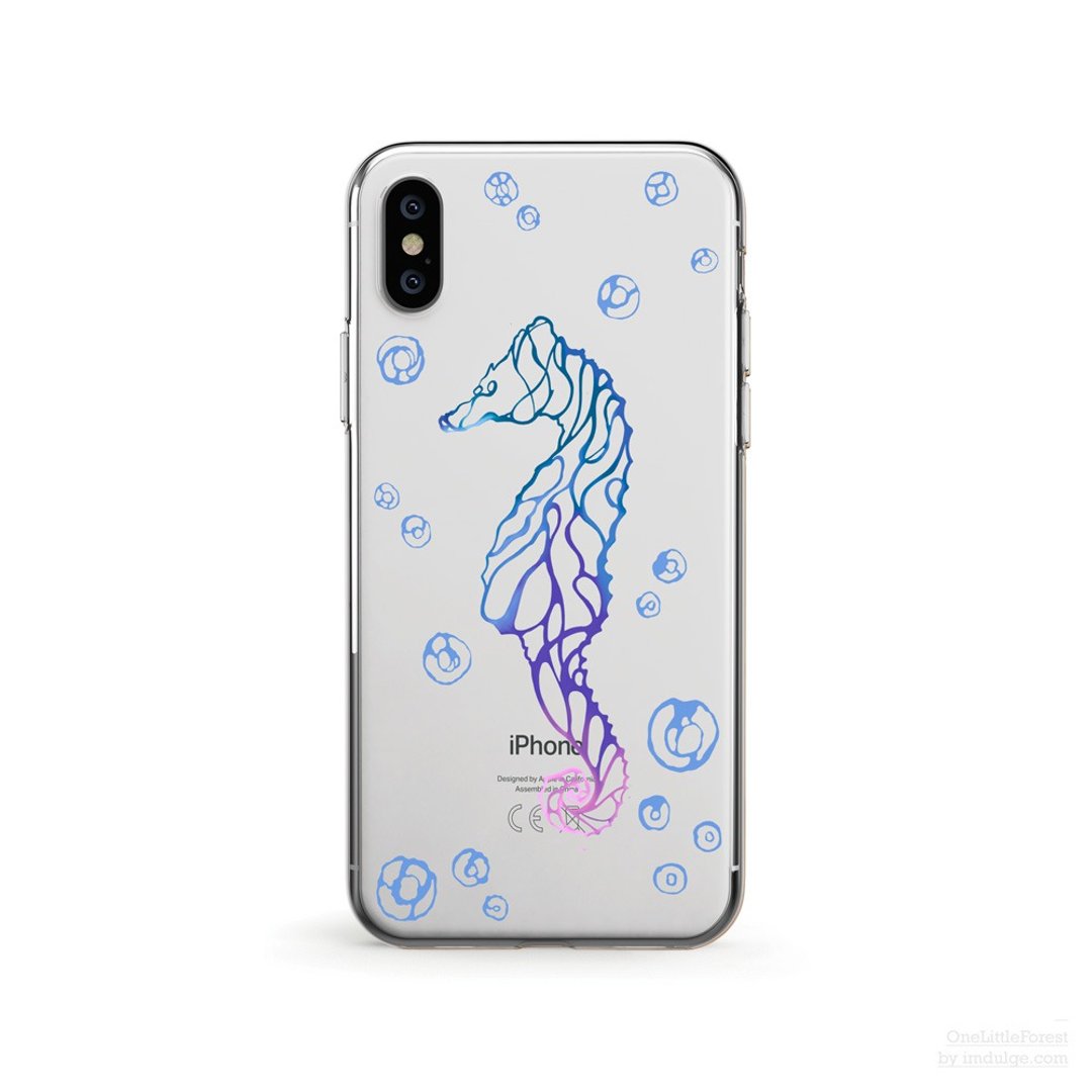 海马-防摔透明软壳-  iPhone 15 pro, 14至iPhoneSE3, Samsung - 手机壳/手机套 - 硅胶 蓝色