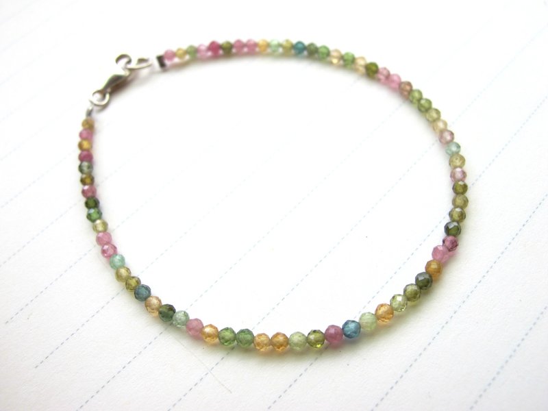 多色碧玺 x 925银饰【小角度系列-缤纷】 - 手链/手环 - 水晶 多色