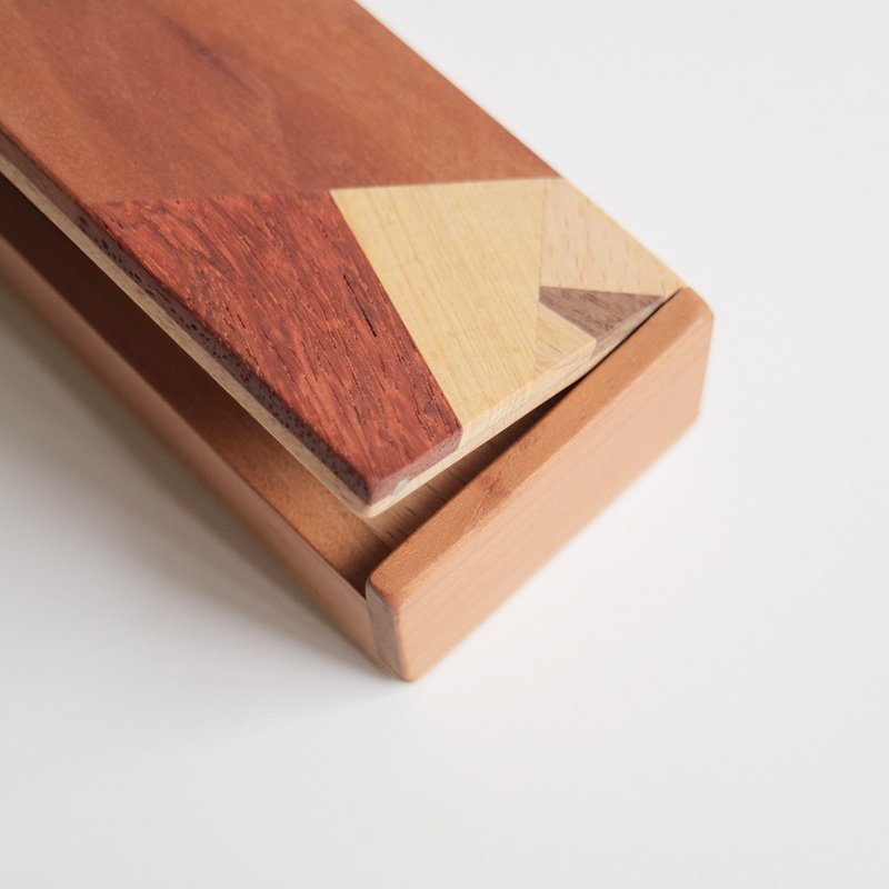 特制拼木钢笔盒no.04 - 樱桃木 x 山毛榉 - 铅笔盒/笔袋 - 木头 咖啡色