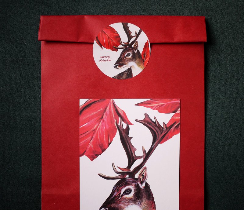 交换礼物圣诞福袋红色组合 - 卡片/明信片 - 纸 红色