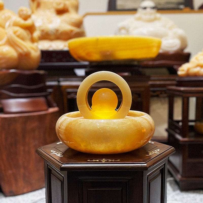 【ARTFINITY大艺石代】天然黄玉 石来运转 日月星晨 - 摆饰 - 玉石 黄色