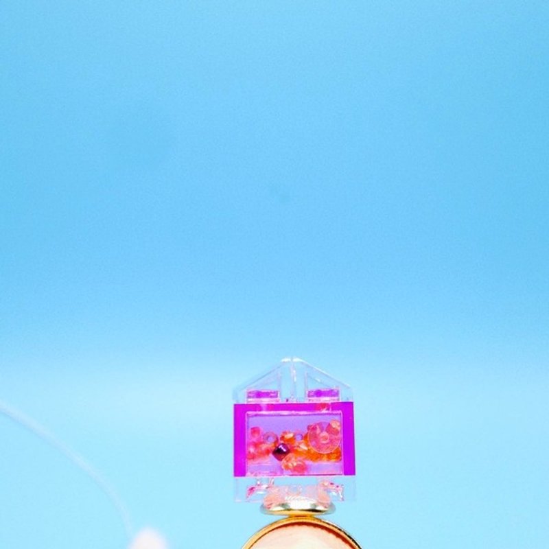 LET'S GO WORKSHOP • 小房子系列 手工 限量 积木 小房屋 拼色 粉色 透明 波点 Ring 戒指 - 戒指 - 其他材质 粉红色