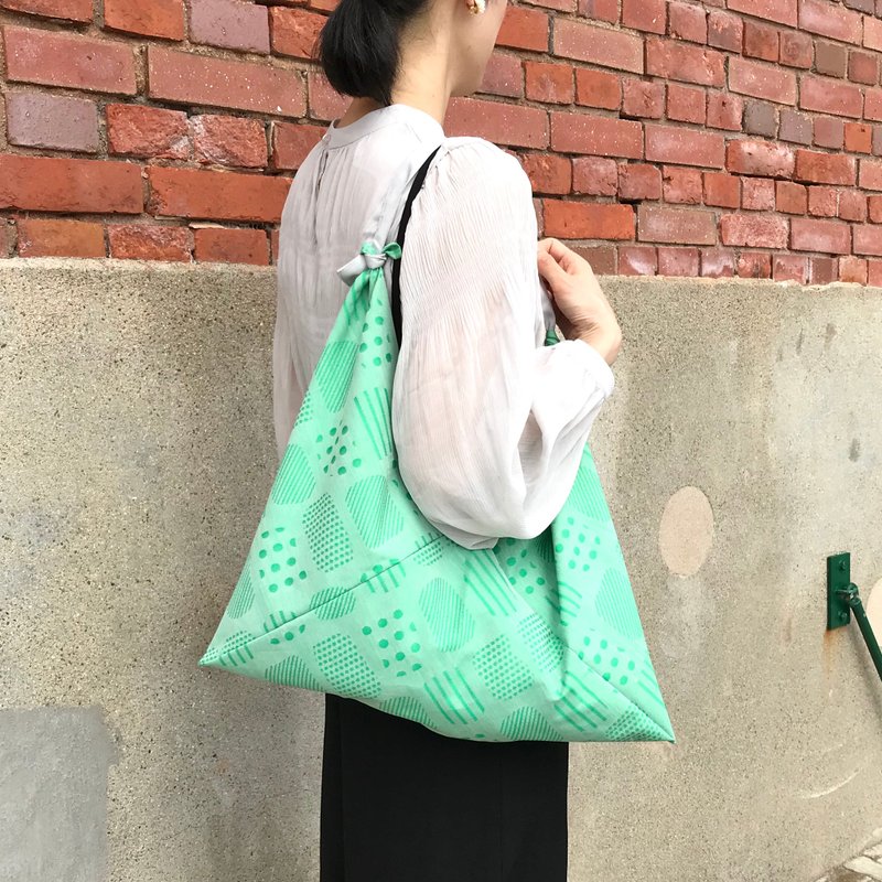 手提袋 吾妻袋 日本 播州织 绿 M / harunohi - 手提包/手提袋 - 棉．麻 绿色