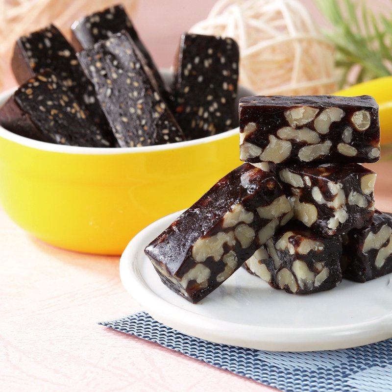 【疯坚果ing】低糖高纤(核桃糕+芝麻糕)礼盒组-附提袋 新春送礼 - 零食/点心 - 新鲜食材 黑色