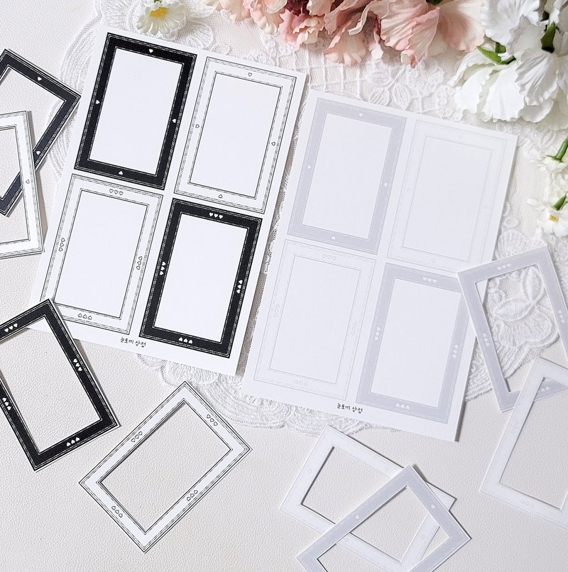 单色迷你爱心相框纸 - 贴纸 - 纸 