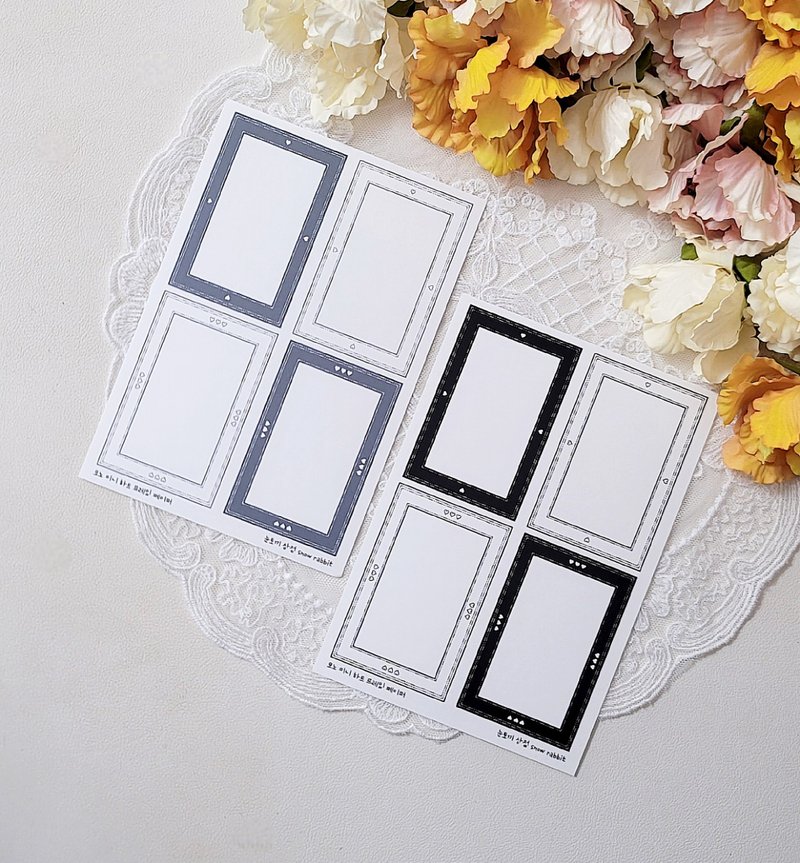 单色迷你爱心相框纸 - 贴纸 - 纸 