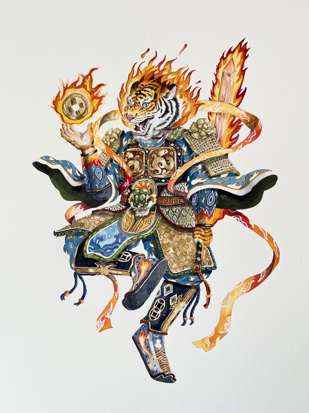 招财猫门神商品 - 贴纸 - 纸 橘色