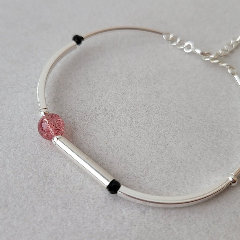 A008p-纯银草莓晶手环 - 手链/手环 - 纯银 银色