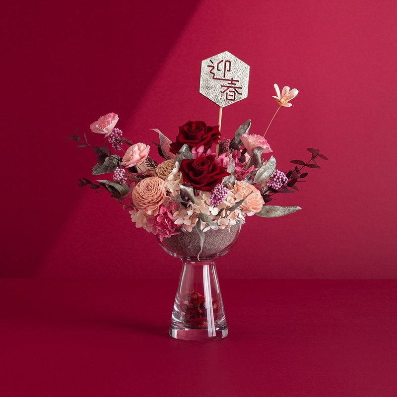 财源滚滚 新年盆花 开运 不凋花 索拉花 转运盆花 祝贺花 - 干燥花/捧花 - 植物．花 