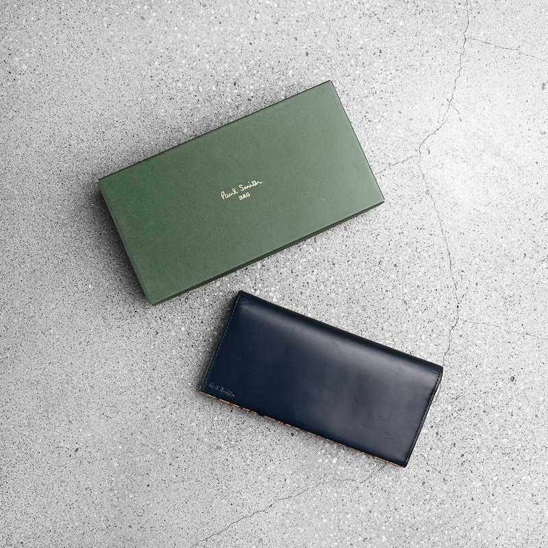 Paul Smith 古董长夹 / Vintage 古着 - 皮夹/钱包 - 真皮 蓝色
