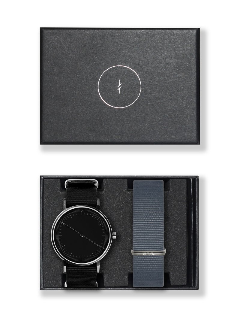 Simpl Watch - Onyx Charcoal Nato Set - 男表/中性表 - 不锈钢 黑色