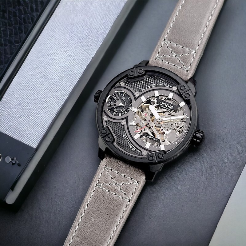 镂空双机 银灰皮带 雾砂黑 - 男表/中性表 - 不锈钢 