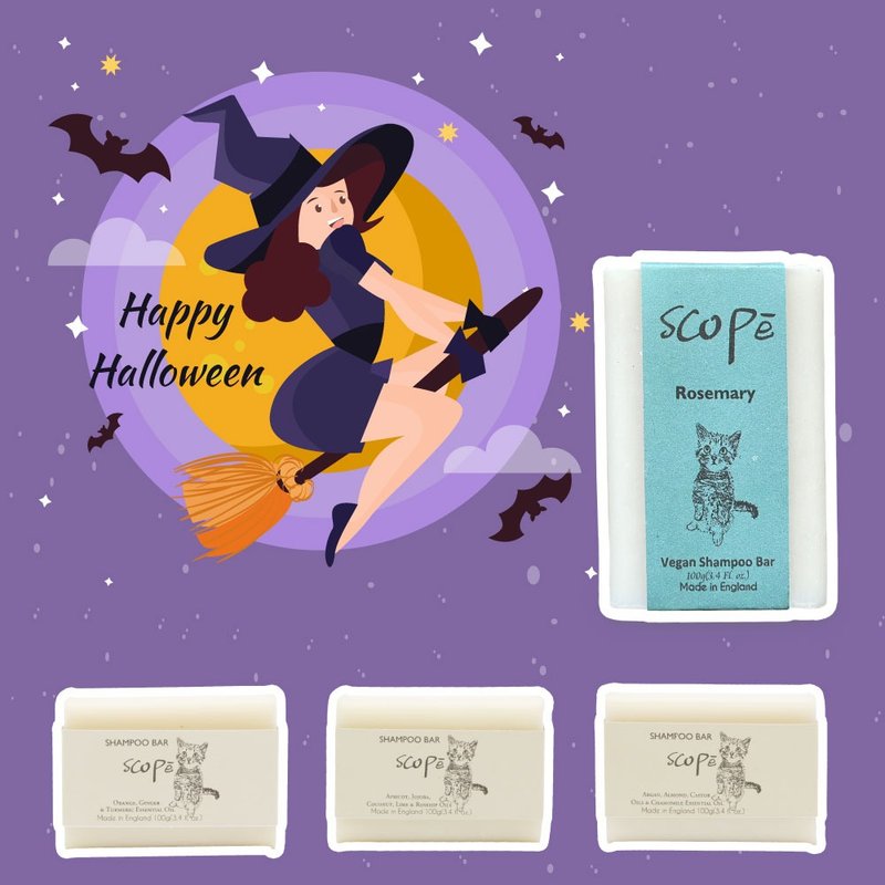 万圣节MIX洗发皂裸装4入英国原装【诗可贝SCOPē】环游世界迷迭香 - 洗发用品 - 浓缩/萃取物 
