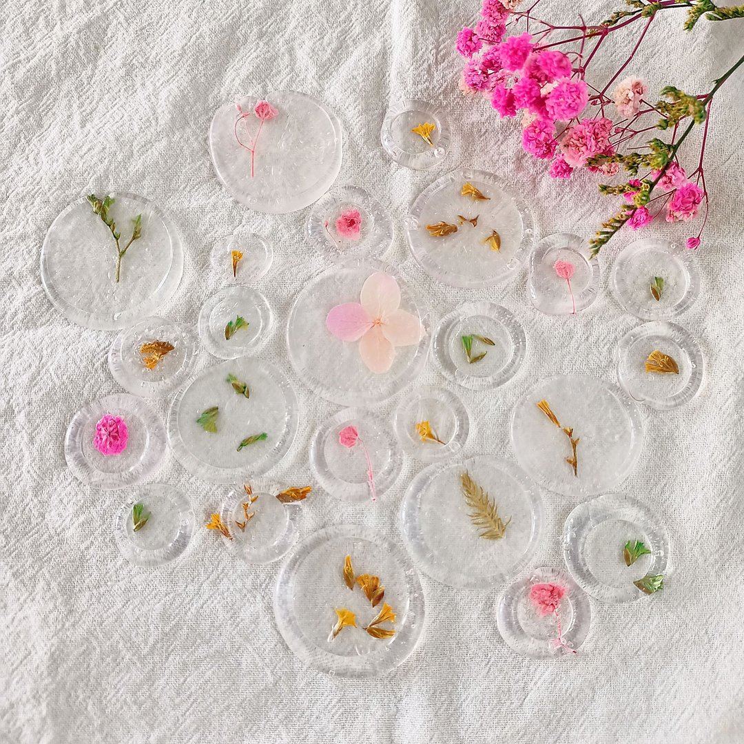 手工火漆封蜡贴纸 干花永生花手帐封蜡 Sealing Wax Coin Sticker - 贴纸 - 蜡 