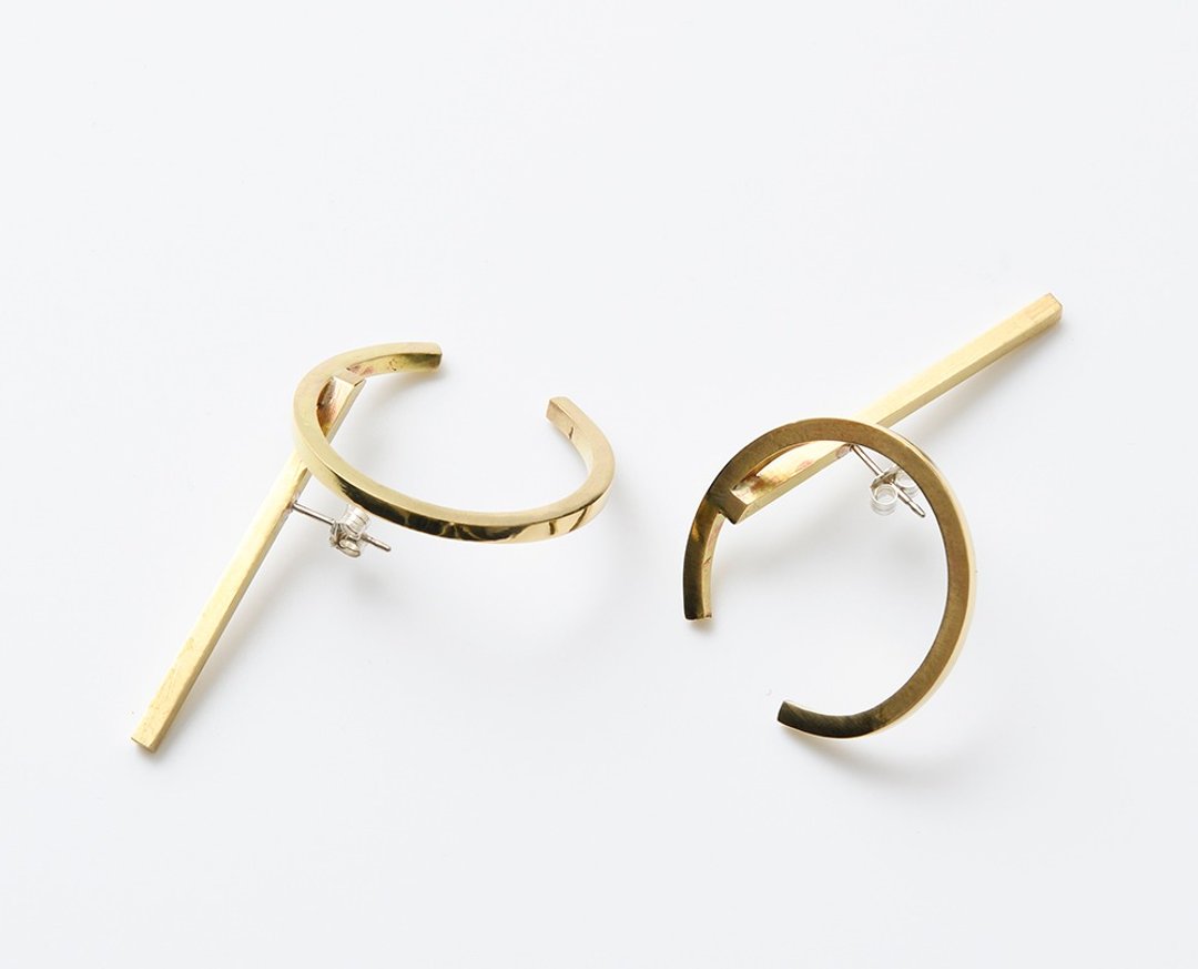CP215 (Brass) - 耳环/耳夹 - 其他金属 金色