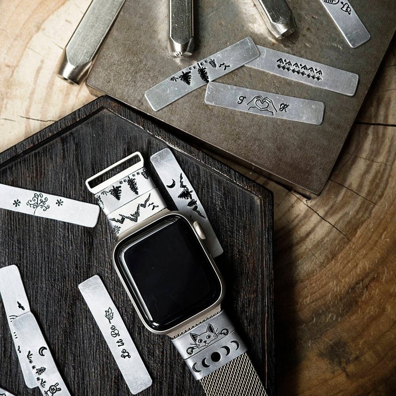 Apple watch表带定制手工客制化刻字金属运动表带 - 表带 - 铝合金 