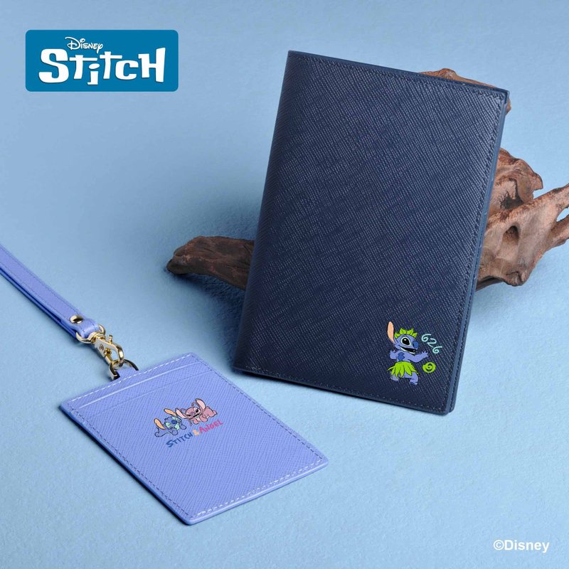 史迪仔  Stitch 限量版 定制化刻字 RFID皮革护照套 (4色) - 皮夹/钱包 - 真皮 蓝色