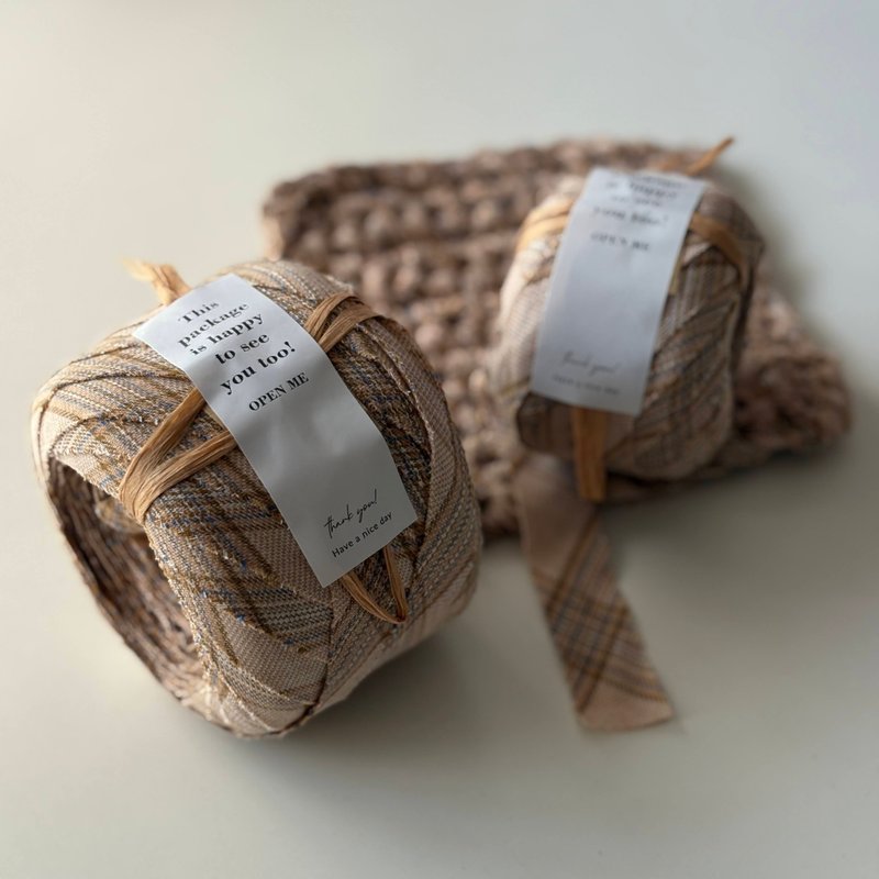 升级再造的织物纱线  格伦格子 米色 M - 编织/刺绣/羊毛毡/裁缝 - 聚酯纤维 咖啡色