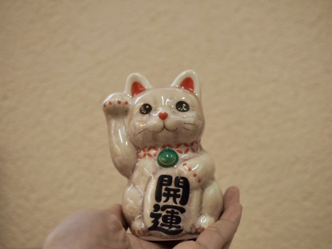 京烧 清水烧 |花结晶 迷你 卡其 右手 开运 - 摆饰 - 陶 