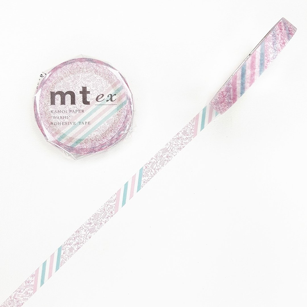 mt ex 和纸胶带 7mm / 粉红花条纹 (MTEX1P176) / 2020SS - 纸胶带 - 纸 粉红色