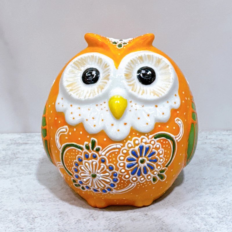 【橙彩福羽】日本九谷烧猫头鹰 | 橙盛 - 摆饰 - 瓷 橘色