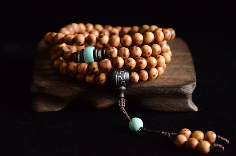 【一期一会】崖柏木108颗手链 - 手链/手环 - 木头 多色