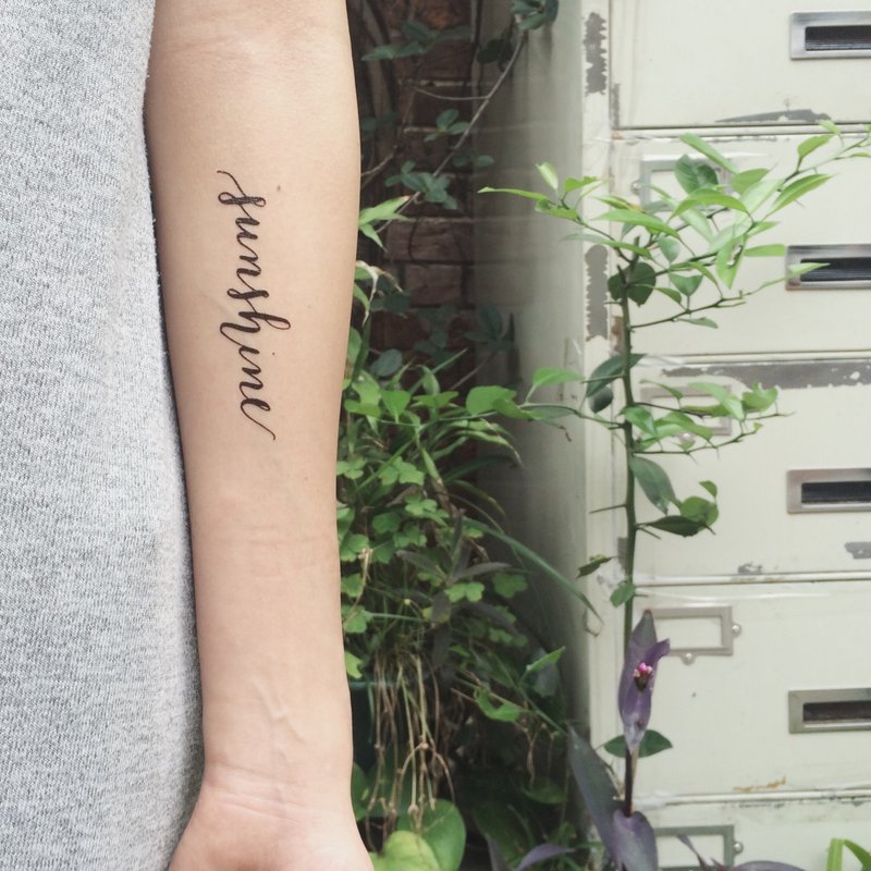 cottontatt sunshine (large) 手写书法 纹身贴纸 - 纹身贴 - 其他材质 黑色