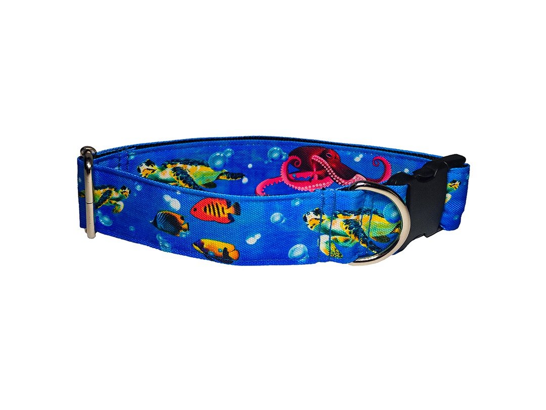 Dog Collar Sea Handmade Heavy Duty Nylon Adjustable Buckle High Quality - 项圈/牵绳 - 其他材质 