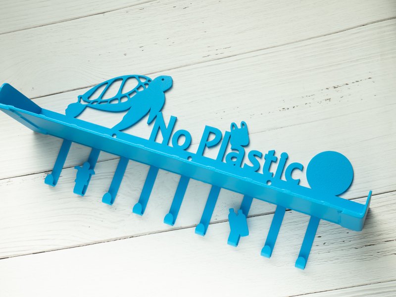 【海洋系列】鉄市设计-海洋减塑标语万用壁挂架 - 置物架/篮子 - 其他金属 