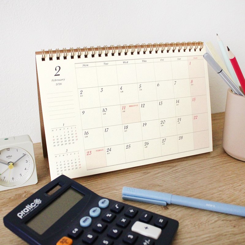 MATOKA 日历 2026年版 桌上型 环形装订 Littera - 年历/台历 - 纸 