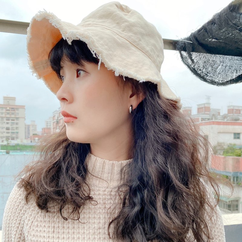 生活所需// 手绘渔夫帽 //米色 - 帽子 - 其他材质 白色