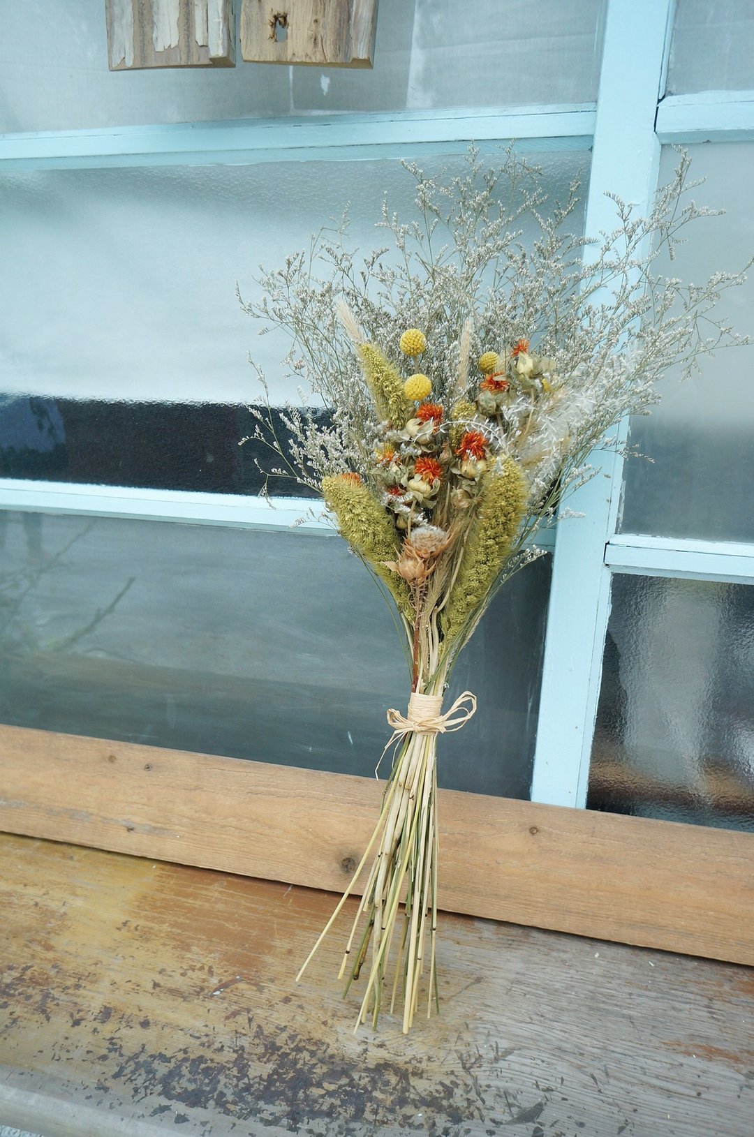 麋花Amor Floral-乡村杂货清新长花束/新娘伴娘小花童 干燥花 婚礼小物 新娘捧花 花环 外拍道具 全家福摄影 婚纱拍照道具 母亲节 - 植栽/盆栽 - 植物．花 金色