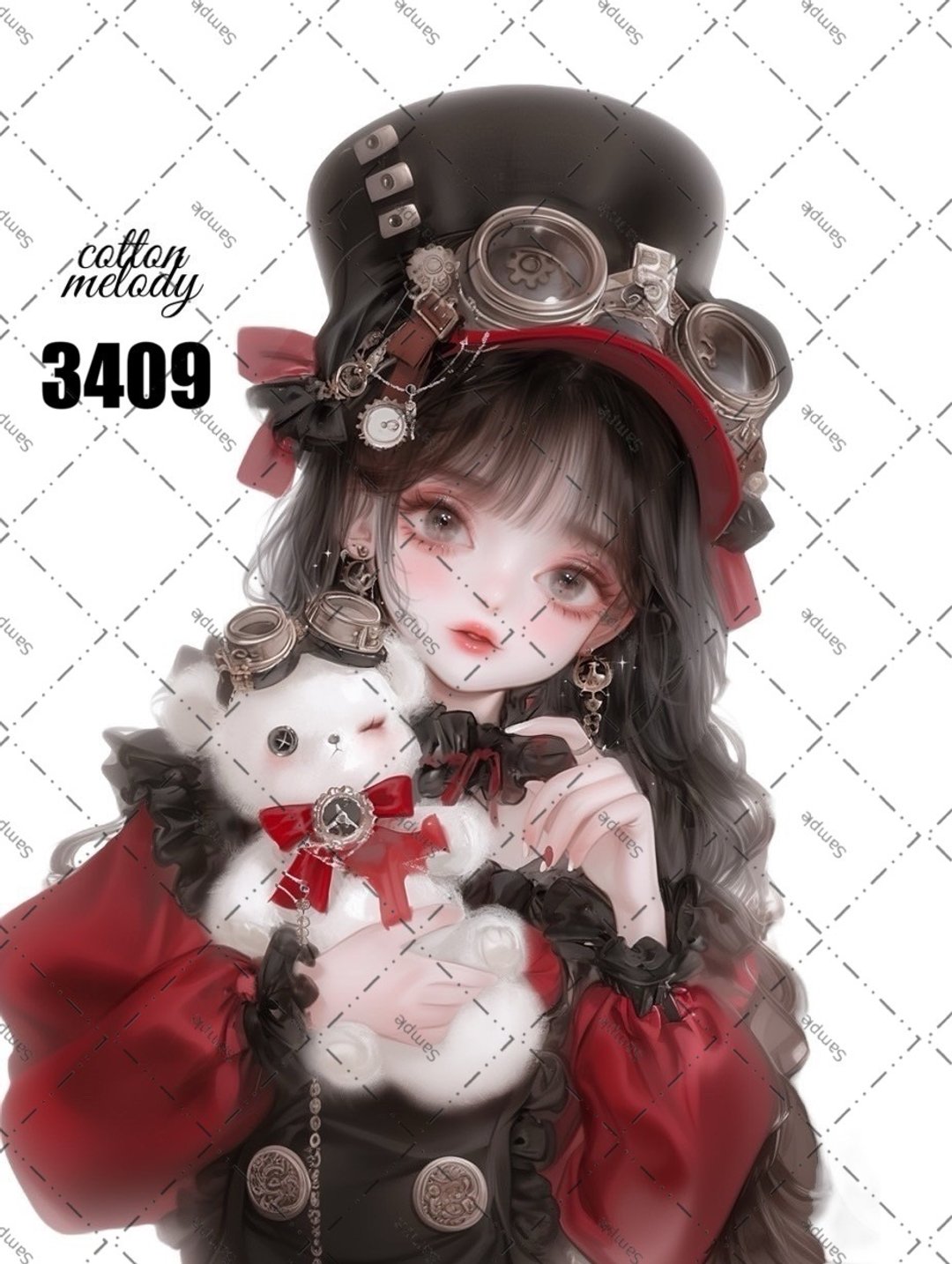 original sticker no.3409 人物贴纸 原创贴纸 原创人物贴纸 装饰贴纸 cotton melody - 贴纸 - 纸 