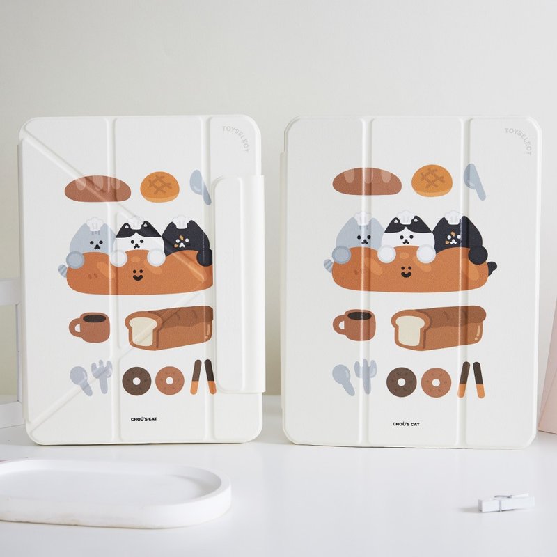 周氏喵喵面包师傅喵喵强悍磁吸iPad三折/Y折保护壳 - 平板/电脑保护壳 - 塑料 多色