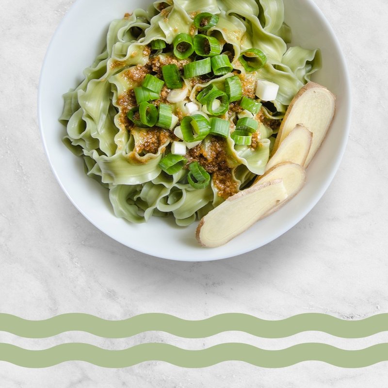 【吴独面】芦荟蓝藻面+麻油姜香酱 | 纯素 | (3包入/袋) - 面/面线/米粉 - 其他材质 