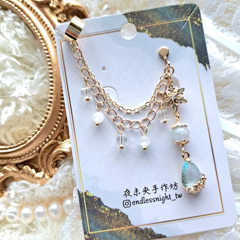 西洋文学系列耳环-冰雪女王 - 耳环/耳夹 - 其他金属 蓝色