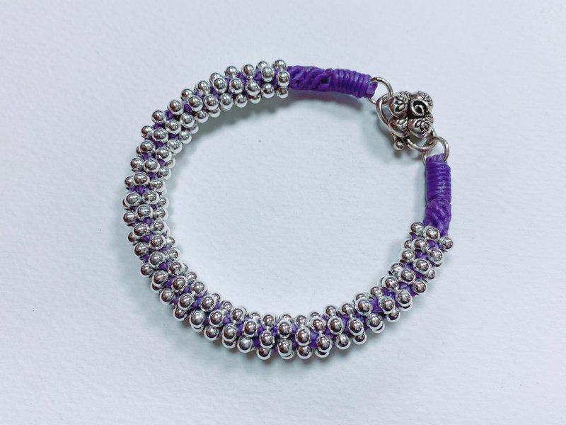 迷之作—手编925银珠类手镯 - 手链/手环 - 纯银 银色