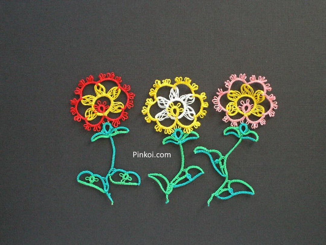 Tatting pattern flowers. PDF tatting pattern. - 手工艺教程/工具书 - 其他材质 