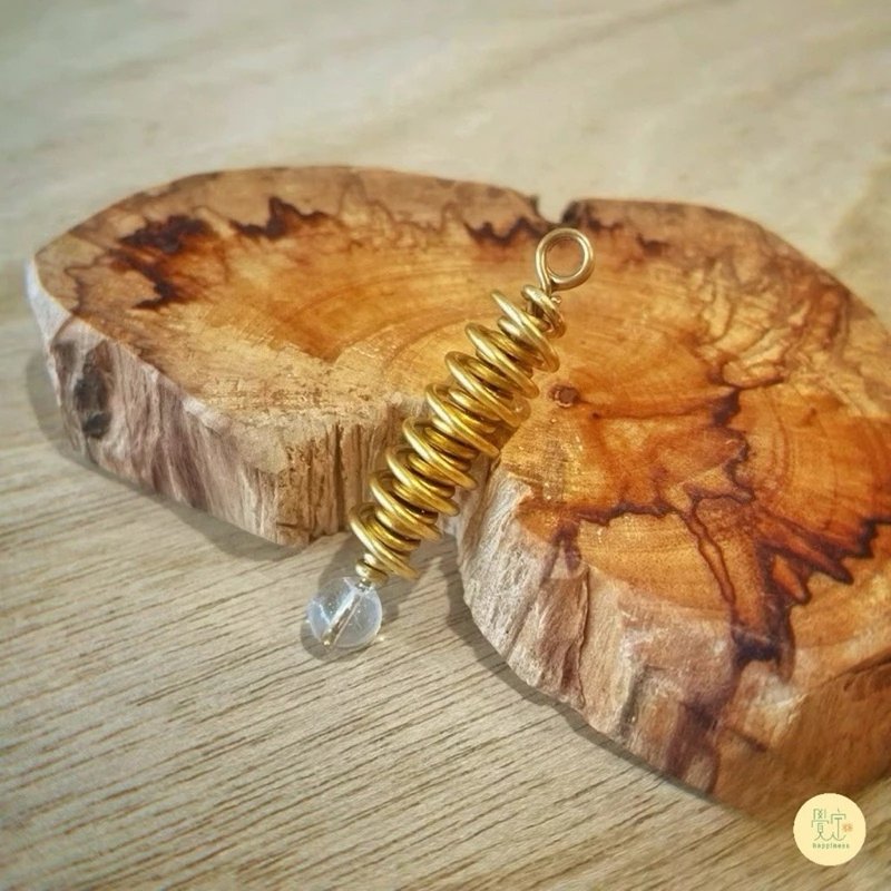 黄铜 小健康笔水晶项链坠 能量笔 - 项链 - 铜/黄铜 金色