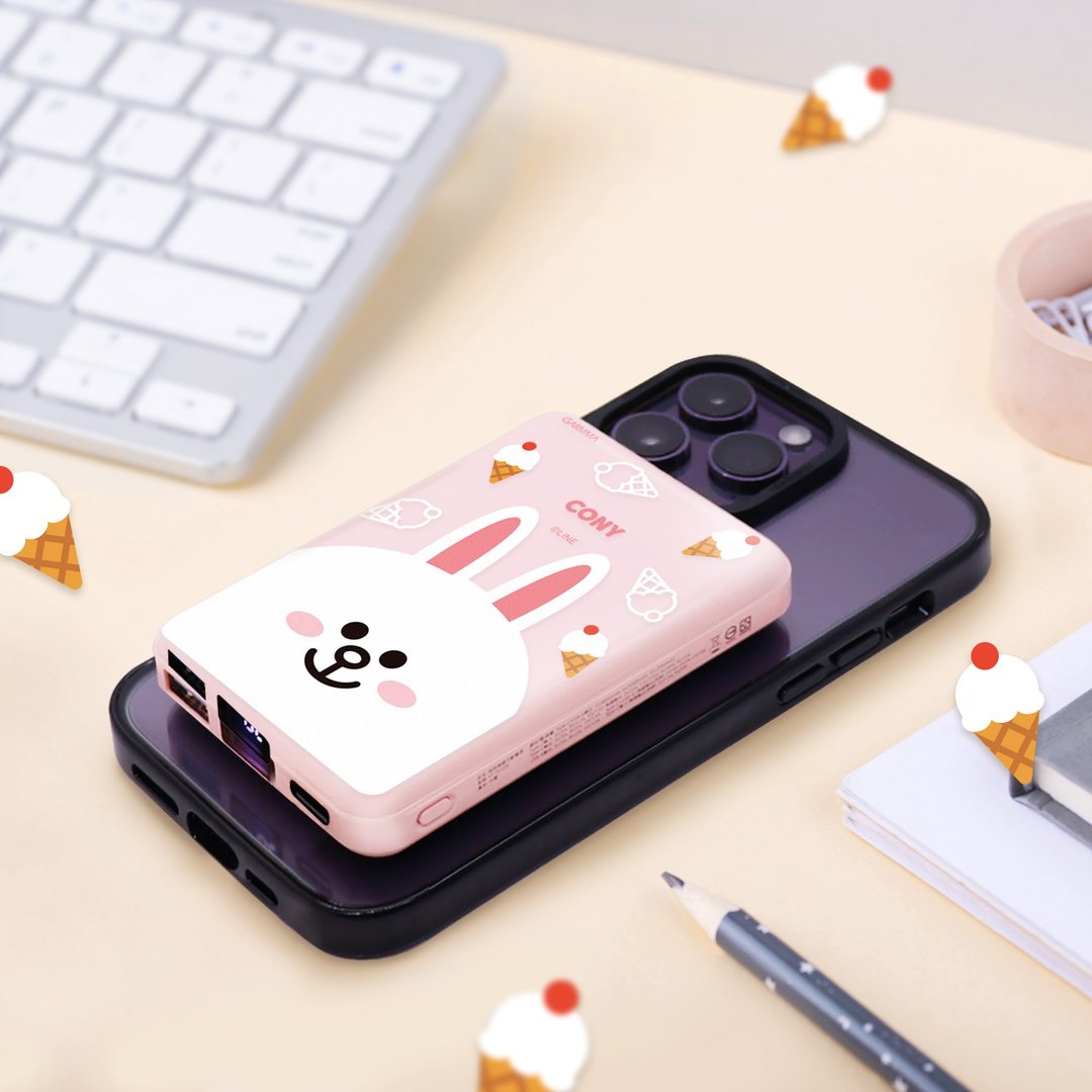 GARMMA LINE FRIENDS 磁吸无线行动电源 冰淇淋兔兔 - 充电宝/传输线 - 其他金属 
