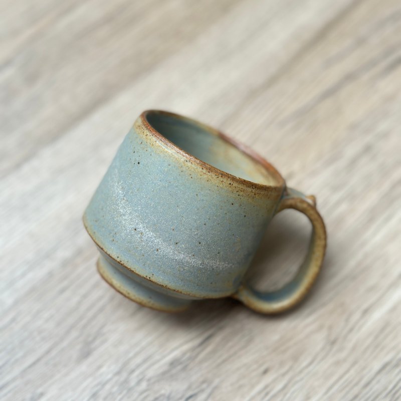 浅蓝釉手工小陶杯 - 咖啡杯/马克杯 - 陶 蓝色