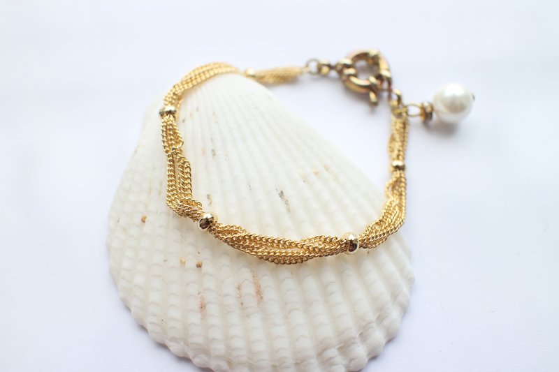 静~黄铜/水钻/母贝 手链 - 手链/手环 - 其他金属 