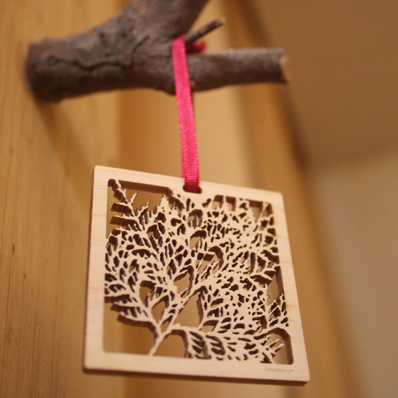 扩香片(桧叶)、低调香 - 项链 - 木头 