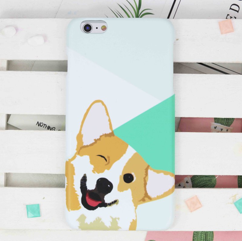 开心柯基犬柯基狗磨砂手机壳硬壳 iPhone XS + Galaxy S9 note 9 - 手机壳/手机套 - 塑料 多色