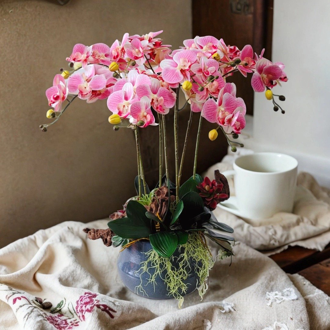 仿真蝴蝶兰丝花8棵 (粉红色) GF00224 - 植栽/盆栽 - 植物．花 
