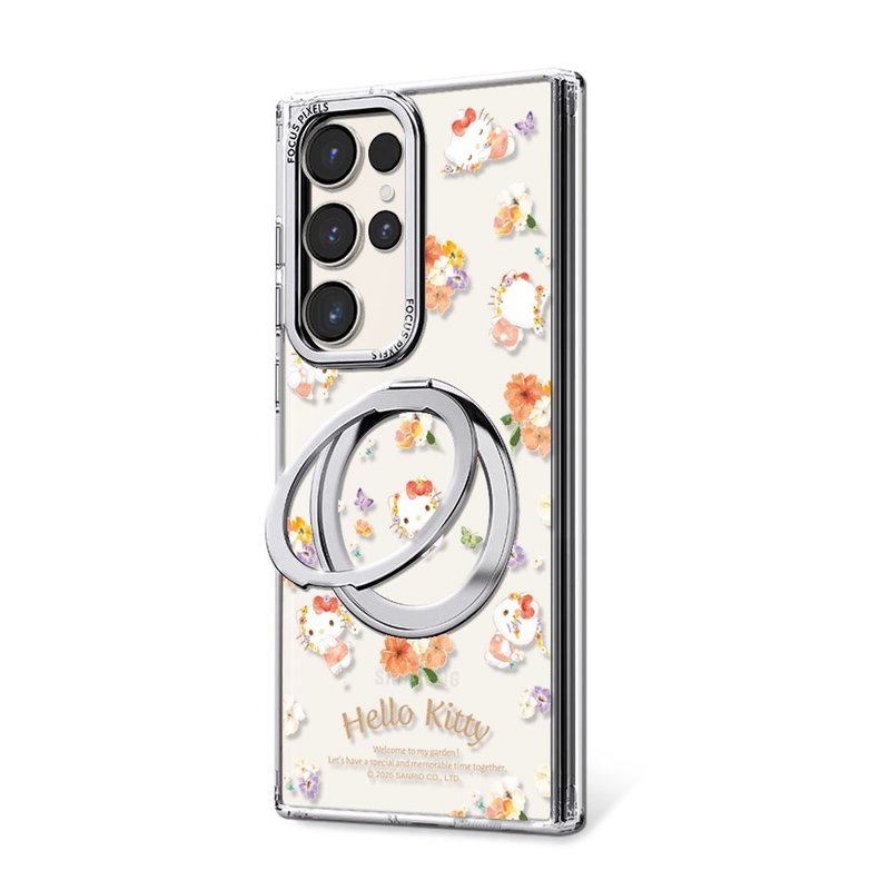 三丽鸥 Samsung S25/S24/S23 360旋转磁吸立架手机壳-花季凯蒂 - 手机壳/手机套 - 其他材质 多色