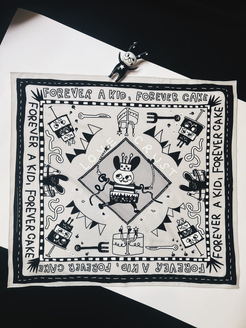 Bibo 丝巾 – Forever Kid, Forever Cake (60x60 厘米, 意大利丝绸) - 丝巾 - 丝．绢 