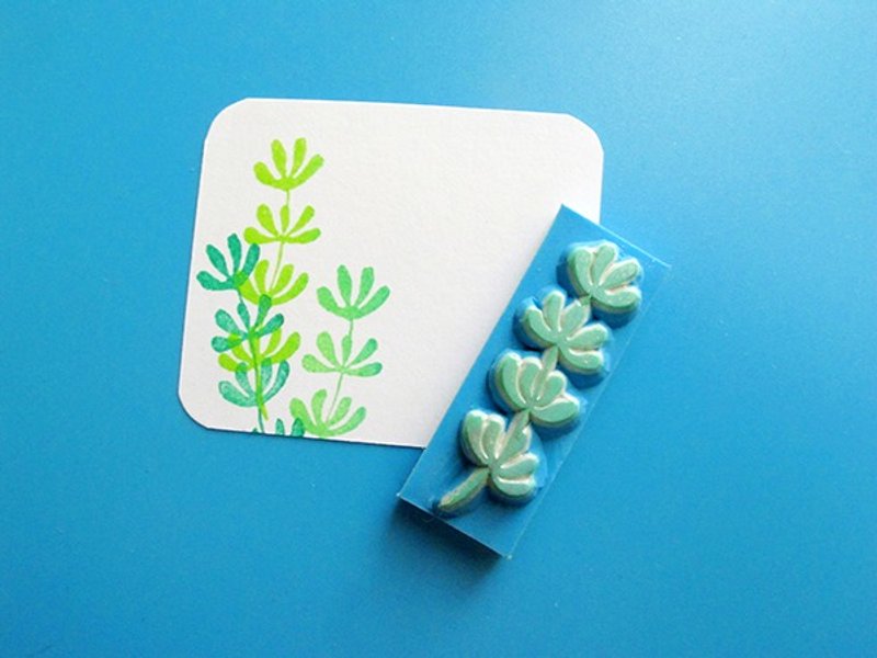 Apu手工章 百搭金鱼草印章 手帐印章 - 印章/印台 - 橡胶 